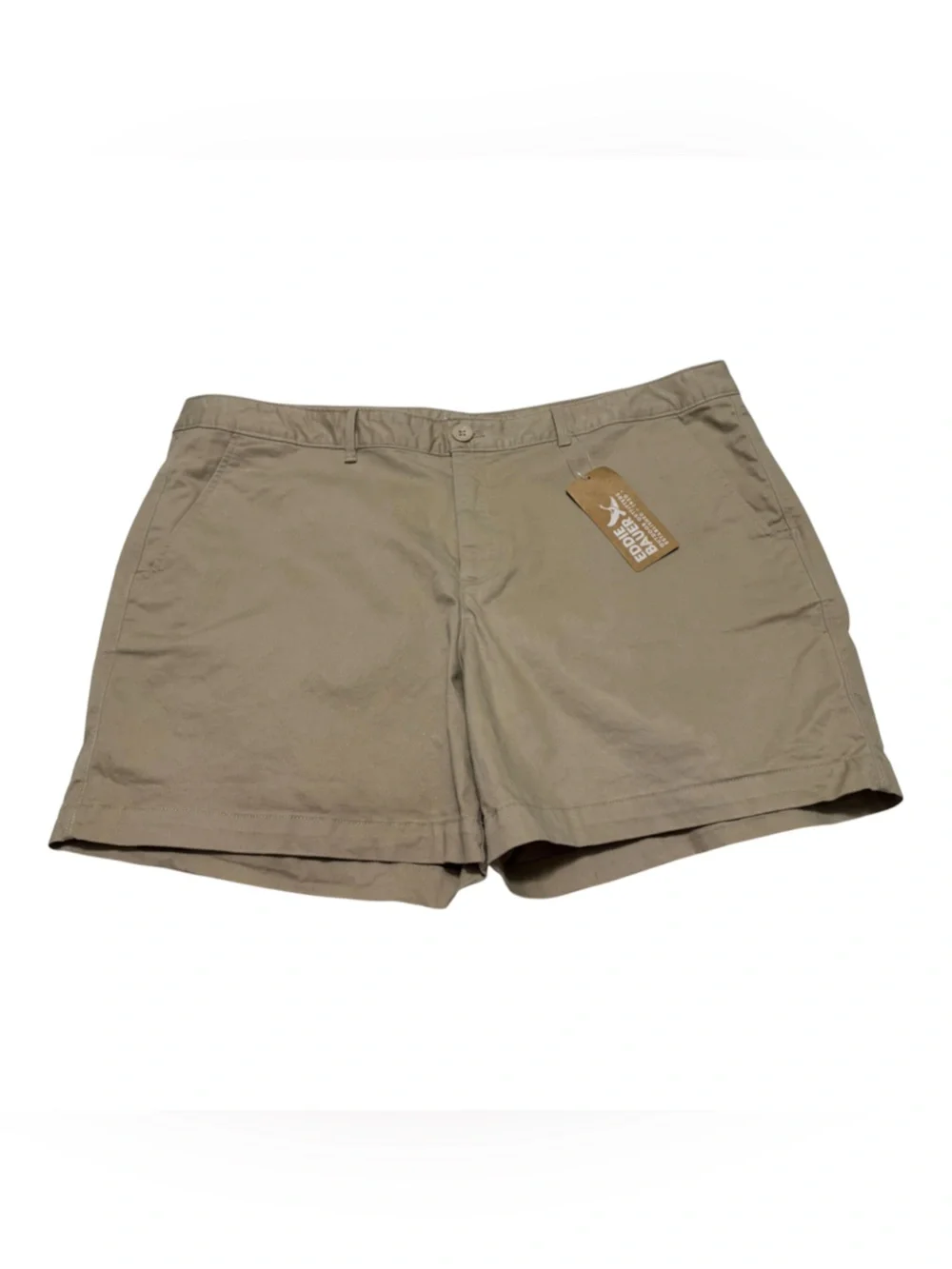 NWT Eddie Bauer WR Stretch Legend Wash Willit Shorts Size 16 Cloud Tan Khaki